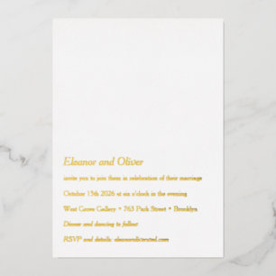 Invitation En Aluminium Typographie Moderne Minimaliste Photo QR Mariage O