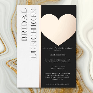 Invitation En Aluminium Typographie moderne Noir Blanc Bridal Luncheon