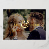 Invitation En Aluminium Typographie moderne photo mariage enregistrer la d (Recto)