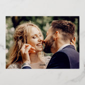 Invitation En Aluminium Typographie moderne photo mariage enregistrer la d (Verso)