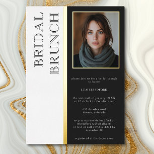 Invitation En Aluminium Typographie Moderne Photo Noir Blanc Brunch de Mar