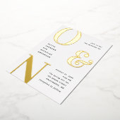 Invitation En Aluminium Typographie or gras mariage moderne + détails (Rotation)