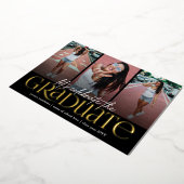 Invitation En Aluminium Typographie Or tendance Photo Collage Graduation (Rotation)