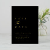 Invitation En Aluminium Typographie or ultra-minimale Enregistrer la date  (Debout devant)