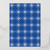 Invitation En Aluminium Ukrainian Embroidery Wedding Blue Black Gold (Verso)
