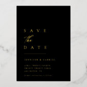 Invitation En Aluminium Ultra-Minimal Gold Typography Save the Date | (Recto)