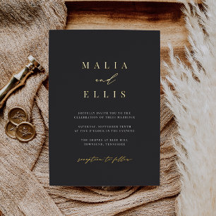 Invitation En Aluminium Ultra Minimal Mariage Accent Calligraphie