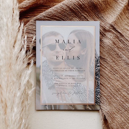 Invitation En Aluminium Ultra minimal | Mariage de superposition photo