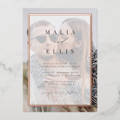 Invitation En Aluminium Ultra minimal | Mariage de superposition photo (Recto)