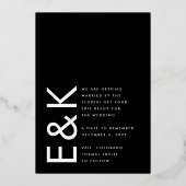 Invitation En Aluminium Ultra Modern Gold No Photo Bold DATE Enregistrer n (Verso)
