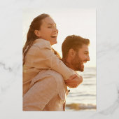 Invitation En Aluminium Ultra Moderne 2 Côté Gros Gras Photo Retour Mariag (Verso)