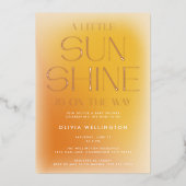 Invitation En Aluminium Un Baby shower Jaune Un Peu Sunshine Moderne Gras (Recto)