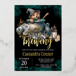 Invitation En Aluminium Un bébé brasse un Baby shower d'Halloween