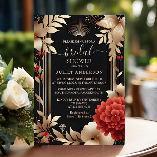 Invitation En Aluminium Un jardin diamant rouge noir et or douche de maria