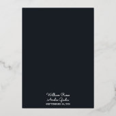 Invitation En Aluminium Un Jardin Rose Diamant Rouge Noir Et Mariage Or (Verso)