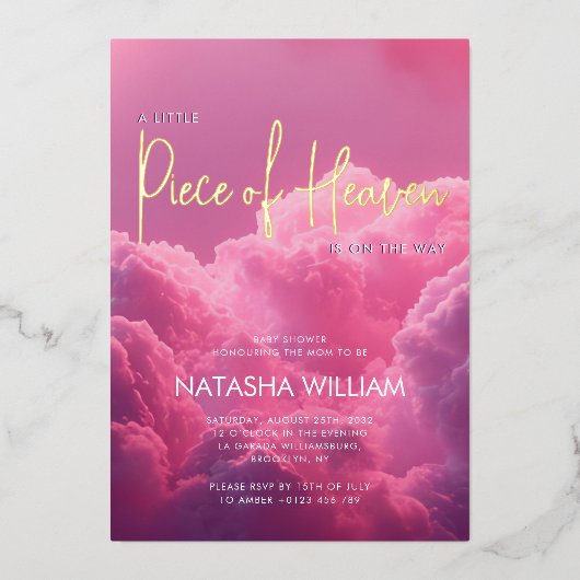 Invitation En Aluminium Un morceau de ciel est en route Magique Rêveur (Recto)