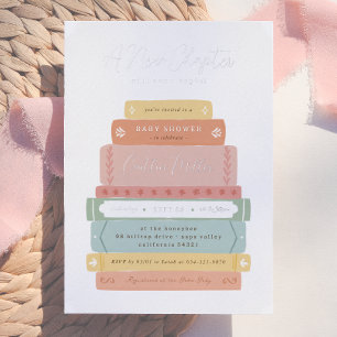 Invitation En Aluminium Un Nouveau Chapitre   Baby shower de livre d'histo