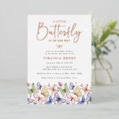 Invitation En Aluminium Un petit Baby shower papillon (Debout devant)