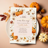 Invitation En Aluminium Un Petit Citrouille Automne Automne Automne Baby s