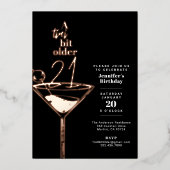 Invitation En Aluminium Un Tini Bit Ancien 21e anniversaire Martini Party (Recto)