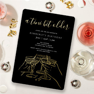 Invitation En Aluminium Une fête d'anniversaire au Black Gold Martini Un p