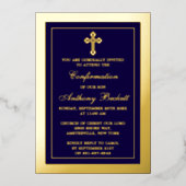 Invitation En Aluminium Une Sainte Communion Ou Une Confirmation Élégante  (Recto)