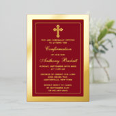 Invitation En Aluminium Une Sainte Communion Ou Une Confirmation Élégante  (Debout devant)