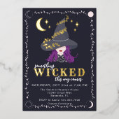 Invitation En Aluminium Une sorcière à la fête d'Halloween (Recto)