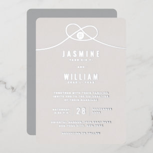 Invitation En Aluminium Union de noeud d'amour Double bonheur Mariage chin