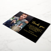 Invitation En Aluminium Unique Funéraire Mémorial 3 Photo Collage Black Go (Rotation)