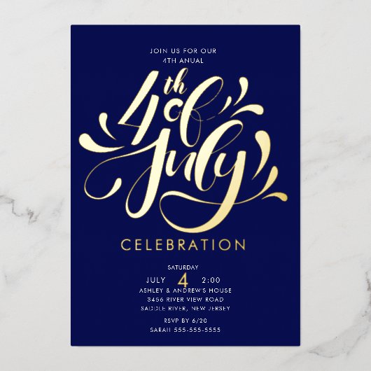 Invitation En Aluminium USA Independence Bash (Recto)