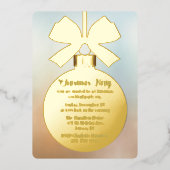 Invitation En Aluminium Vacances de Noël Or (Recto)