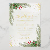 Invitation En Aluminium Vacances d'hiver Botanical Greenery Mariage