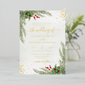 Invitation En Aluminium Vacances d'hiver Botanical Greenery Mariage