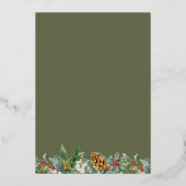 Invitation En Aluminium Vacances Holly et Pine Cone Bouquet Gold (Verso)