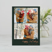 Invitation En Aluminium Vacances Joyeuses Simples Noël Multi-Photo (Debout devant)