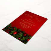 Invitation En Aluminium Vacances Ornement Rouge & Garland (Rotation)