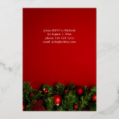 Invitation En Aluminium Vacances Ornement Rouge & Garland (Verso)