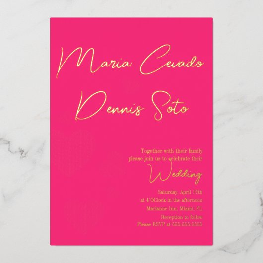 Invitation En Aluminium Valentines Coeurs roses Mariage flottant (Recto)