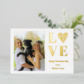 Invitation En Aluminium Valentines Jour Photo Amour Coeur (Debout devant)