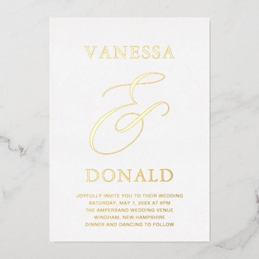 Invitation En Aluminium Vanessa Mariage moderne (Recto)