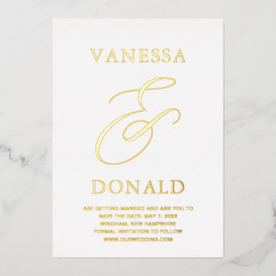 Invitation En Aluminium Vanessa Mariage moderne Enregistrer la date