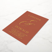 Invitation En Aluminium Vanessa Terracotta Mariage moderne (Rotation)