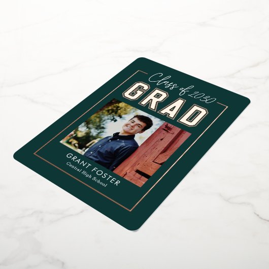 Invitation En Aluminium Variété Fierté huile Graduation COULEUR ÉDITABLE h (Rotation)