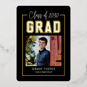 Invitation En Aluminium Variété Fierté huile Graduation COULEUR ÉDITABLE h