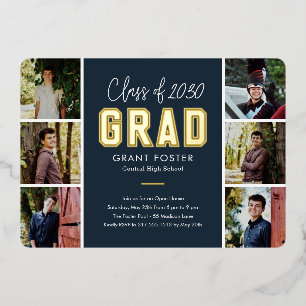 Invitation En Aluminium Variété Fierté huile Graduation COULEUR ÉDITABLE h