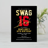 Invitation En Aluminium Varsity Style Swag 16 Anniversaire (Debout devant)