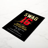 Invitation En Aluminium Varsity Style Swag 16 Anniversaire (Rotation)