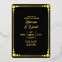 Vecteur mariage Élégant Et Classique D'Huile D'Or