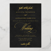 Invitation En Aluminium Velvet Texture Imitation & Mariage Classy Or (Recto)